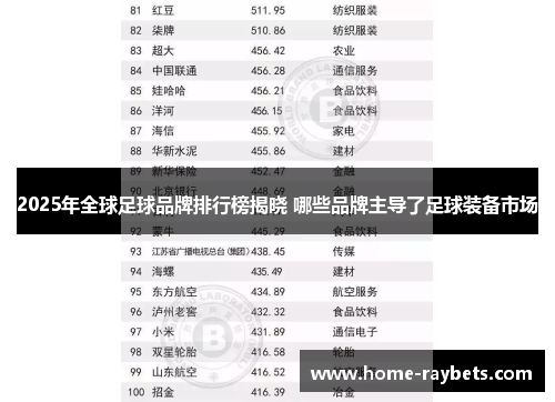 2025年全球足球品牌排行榜揭晓 哪些品牌主导了足球装备市场