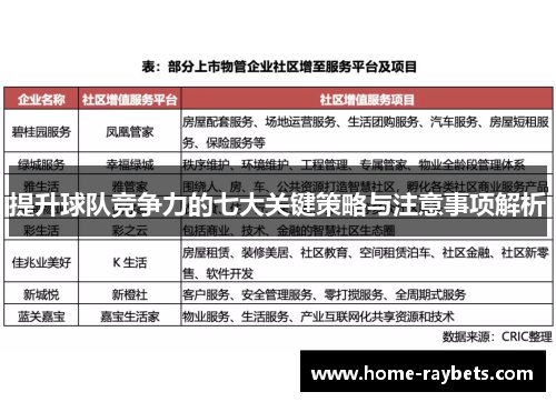 提升球队竞争力的七大关键策略与注意事项解析
